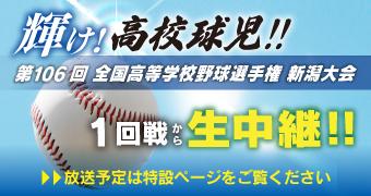 輝け！高校球児！！第106回 全国高等学校野球選手権 新潟大会 1回戦から生中継！！